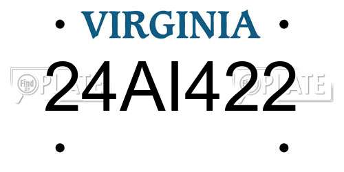 24AI422 Virginia License Plate