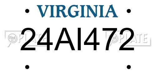 24AI472 Virginia License Plate