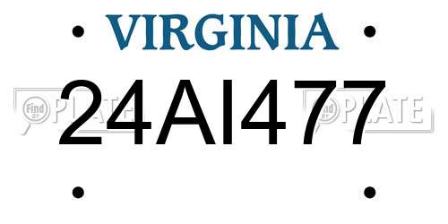 24AI477 Virginia License Plate