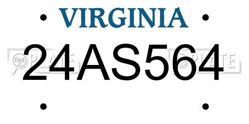24AS564 Virginia License Plate