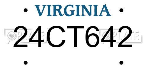 24CT642 Virginia License Plate