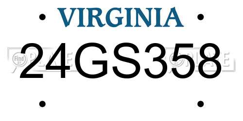 24GS358 Virginia License Plate