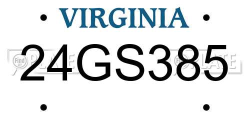 24GS385 Virginia License Plate