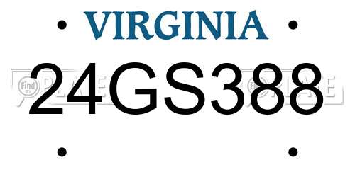 24GS388 Virginia License Plate