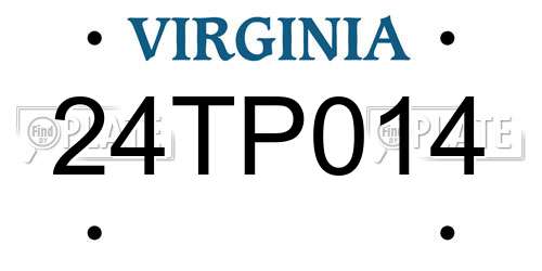 24TP014 Virginia License Plate