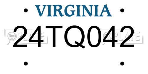 24TQ042 Virginia License Plate