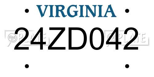 24ZD042 Virginia License Plate