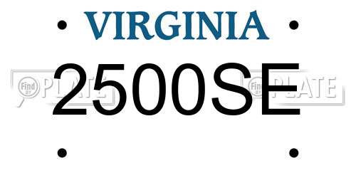 2500SE Virginia License Plate
