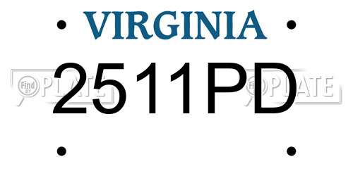 2511PD Virginia License Plate