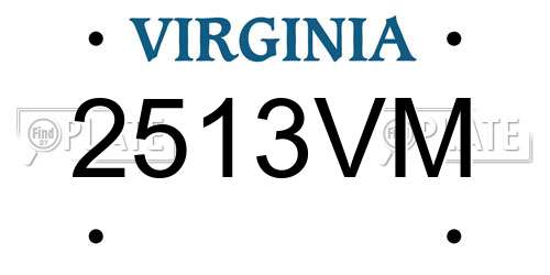 2513VM Virginia License Plate
