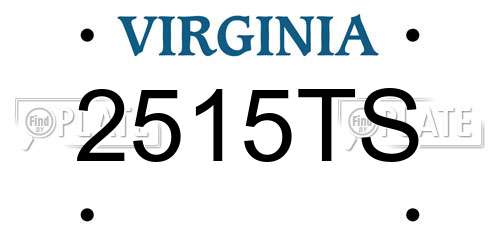 2515TS Virginia License Plate