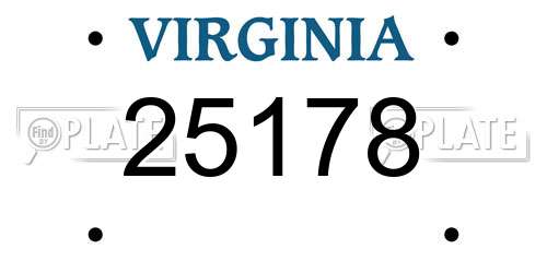 25178 Virginia License Plate