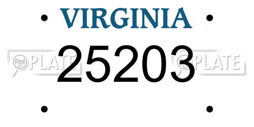 25203 Virginia License Plate