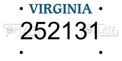 252131 Virginia License Plate