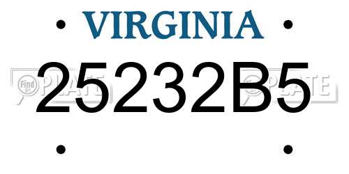 25232B5 Virginia License Plate