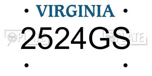 2524GS Virginia License Plate