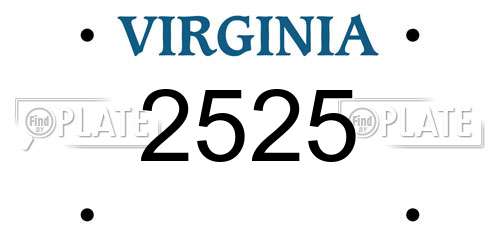 2525 Virginia License Plate