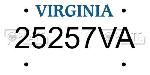 25257VA Virginia License Plate