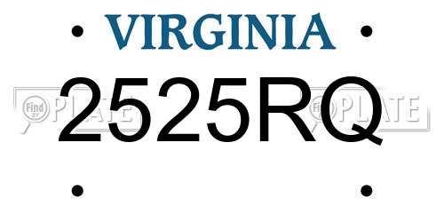 2525RQ Virginia License Plate