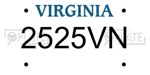 2525VN Virginia License Plate