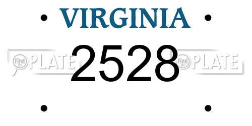 2528 Virginia License Plate