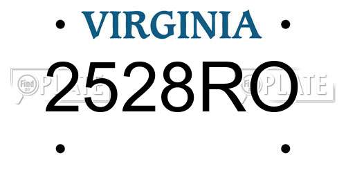 2528RO Virginia License Plate