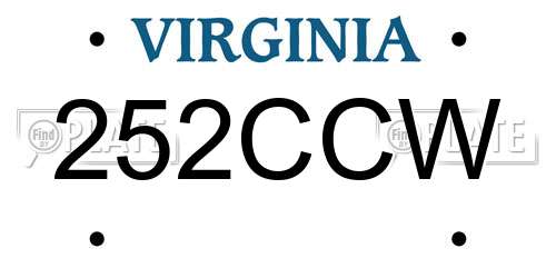 252CCW Virginia License Plate