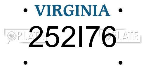 252I76 Virginia License Plate