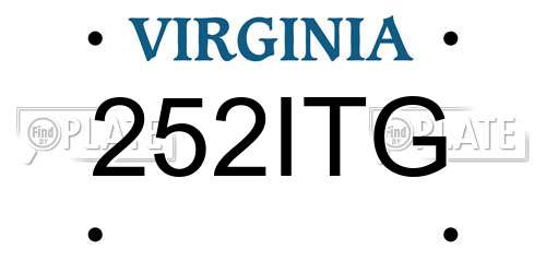 252ITG Virginia License Plate