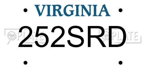 252SRD Virginia License Plate