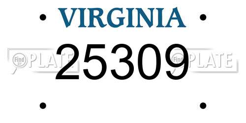 25309 Virginia License Plate