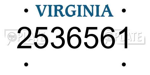2536561 Virginia License Plate