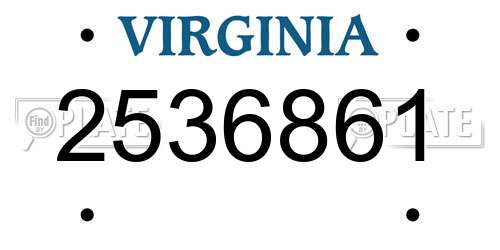 2536861 Virginia License Plate