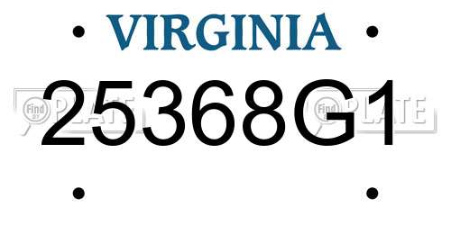 25368G1 Virginia License Plate