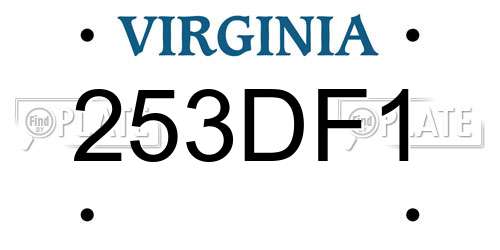 253DF1 Virginia License Plate
