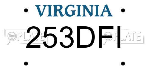 253DFI Virginia License Plate