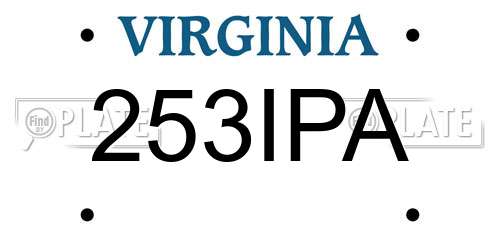 253IPA Virginia License Plate