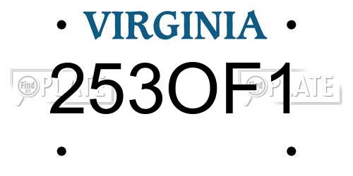 253OF1 Virginia License Plate