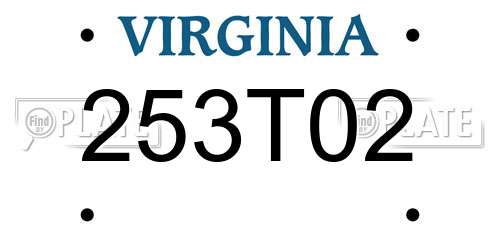 253T02 Virginia License Plate