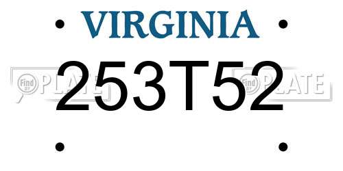253T52 Virginia License Plate