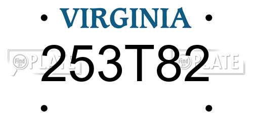 253T82 Virginia License Plate