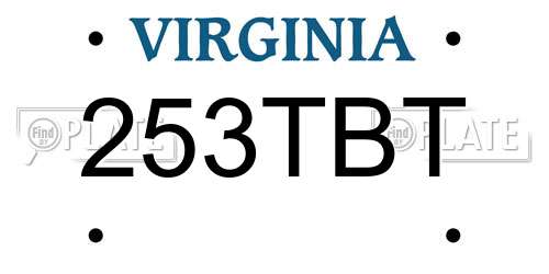 253TBT Virginia License Plate