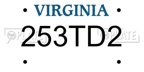 253TD2 Virginia License Plate