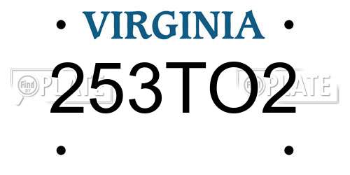 253TO2 Virginia License Plate