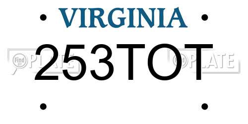 253TOT Virginia License Plate