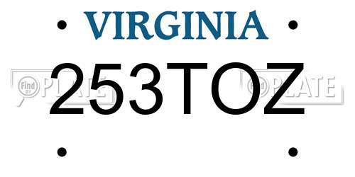 253TOZ Virginia License Plate