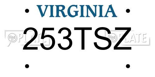 253TSZ Virginia License Plate