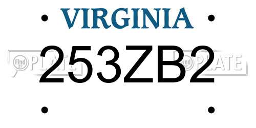 253ZB2 Virginia License Plate