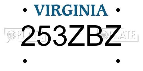 253ZBZ Virginia License Plate