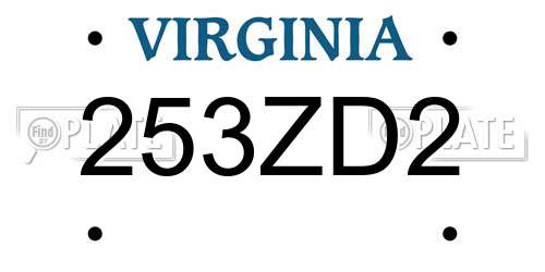 253ZD2 Virginia License Plate